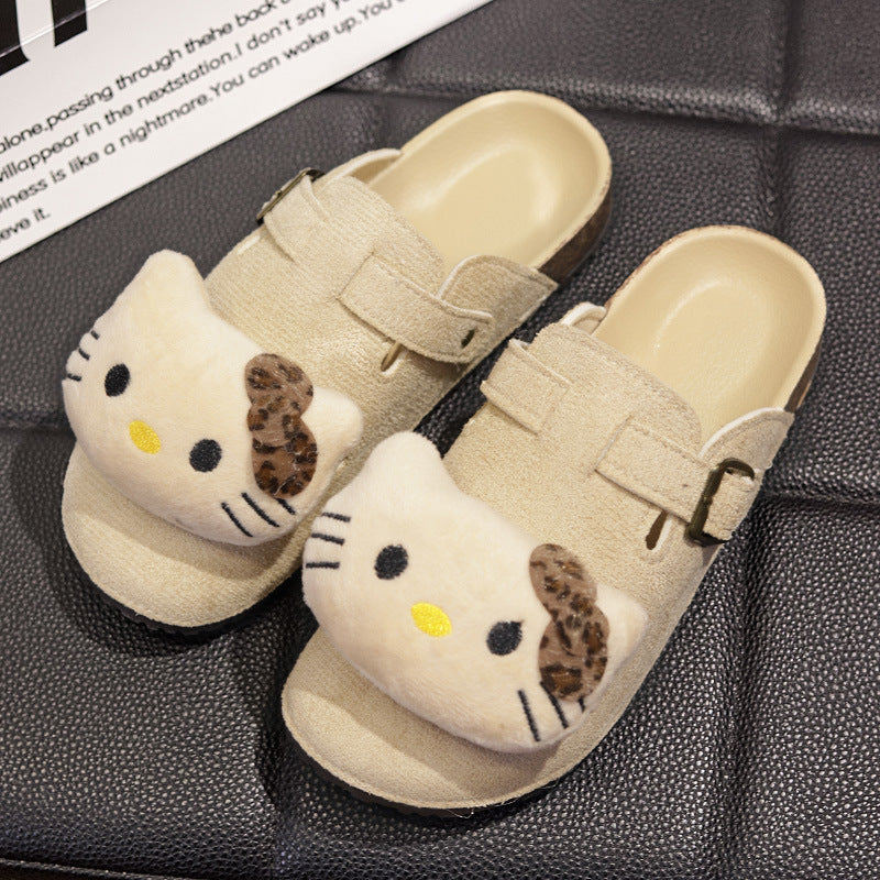 2026 spring/autumn women's birkenstock-style slippers, hello kitty slippers, soft sole cute lightweight indoor/outdoor slippers wholesale