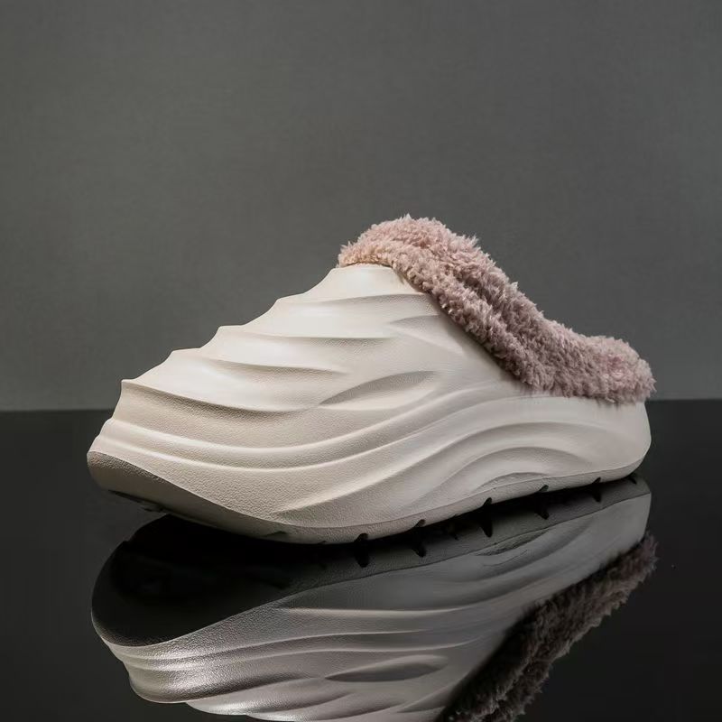 Broken cocoon couple cotton slippers casualnon-slipthick sole home thickenedheattech slippers outwear 2024stuffed slippers