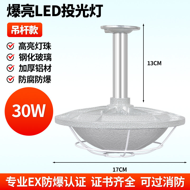 Yaming explosion-proof light led explosion-proof lighting 100w gas station chemical factory waterproof and anti-corrosion flood light chandelier