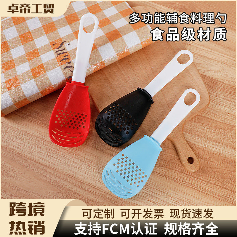 grinding cooking spoon, mashing and draining spoon, cooking spatula, grinding ginger and garlic spoon, egg mixer, potato masher