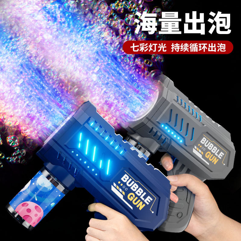 Influencer-approved space bubble machine - 10-hole handheld gatling automatic bubble toy - kids' bubble gun - wholesale for street vendors