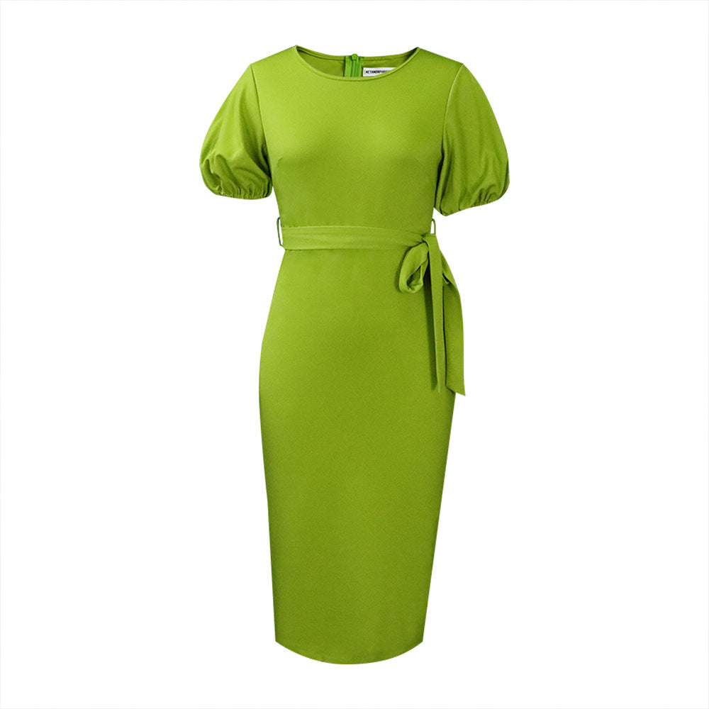 Q074 women's foreign trade dress  new arrival   high-waisted elegant plus size cross-border african european and american style dress