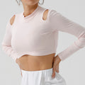Eco-friendly organic cotton off-shoulder long sleeve activewear top - perfect for dance, fitness, yoga, and everyday style
