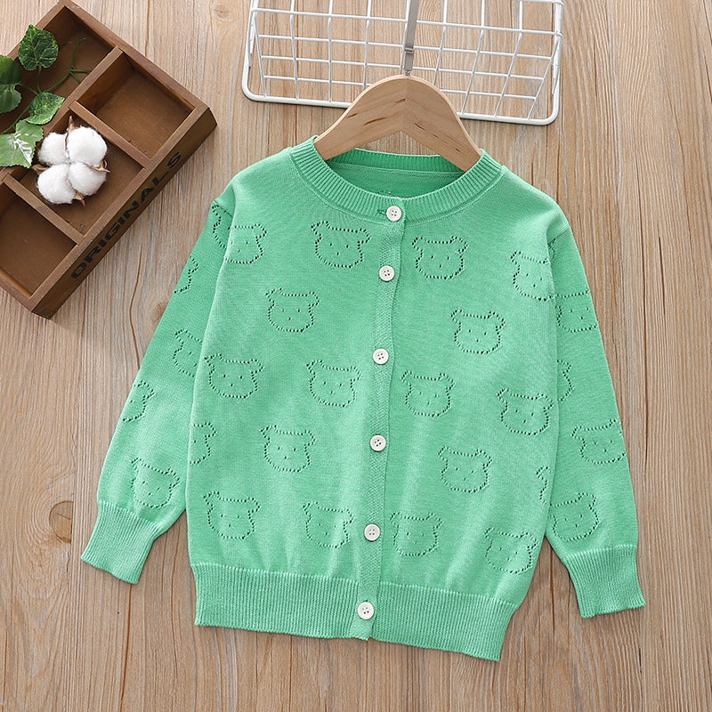 children's cardigan summer thin air conditioning shirt knittingoutwear boys girls outer shawl sunscreen tops