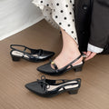 new pointed-toe high heel sandals for women, versatile mary jane chunky heel sandals, open-back low-cut fashionable outdoor sandals
