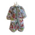 European and american cross-border women's fashion:  summer new arrivals - trendy printed short-sleeve shirt and high-waisted shorts casual set
