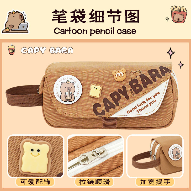 Girls heart pencil bag Girls primary school students stationery box High value multi-functional double-layer stationery bag 2025 new pencil bag