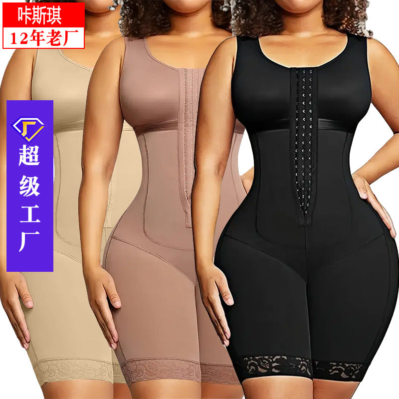 Fashion cross-border bodyshaper jumpsuit plus size waist tightening and abdominal tightening butt lifting tight shaping garment body shaping garment