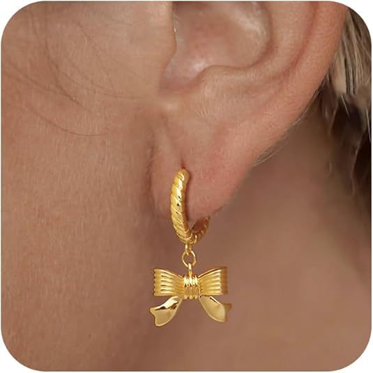 Export beautiful bows pendant earrings stylish ring earrings trendy new products for girls party holiday gifts