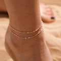 Amazon cross-border bohemia beach style anklet easiest for matchstylishniche style stainless steel double layer anklet