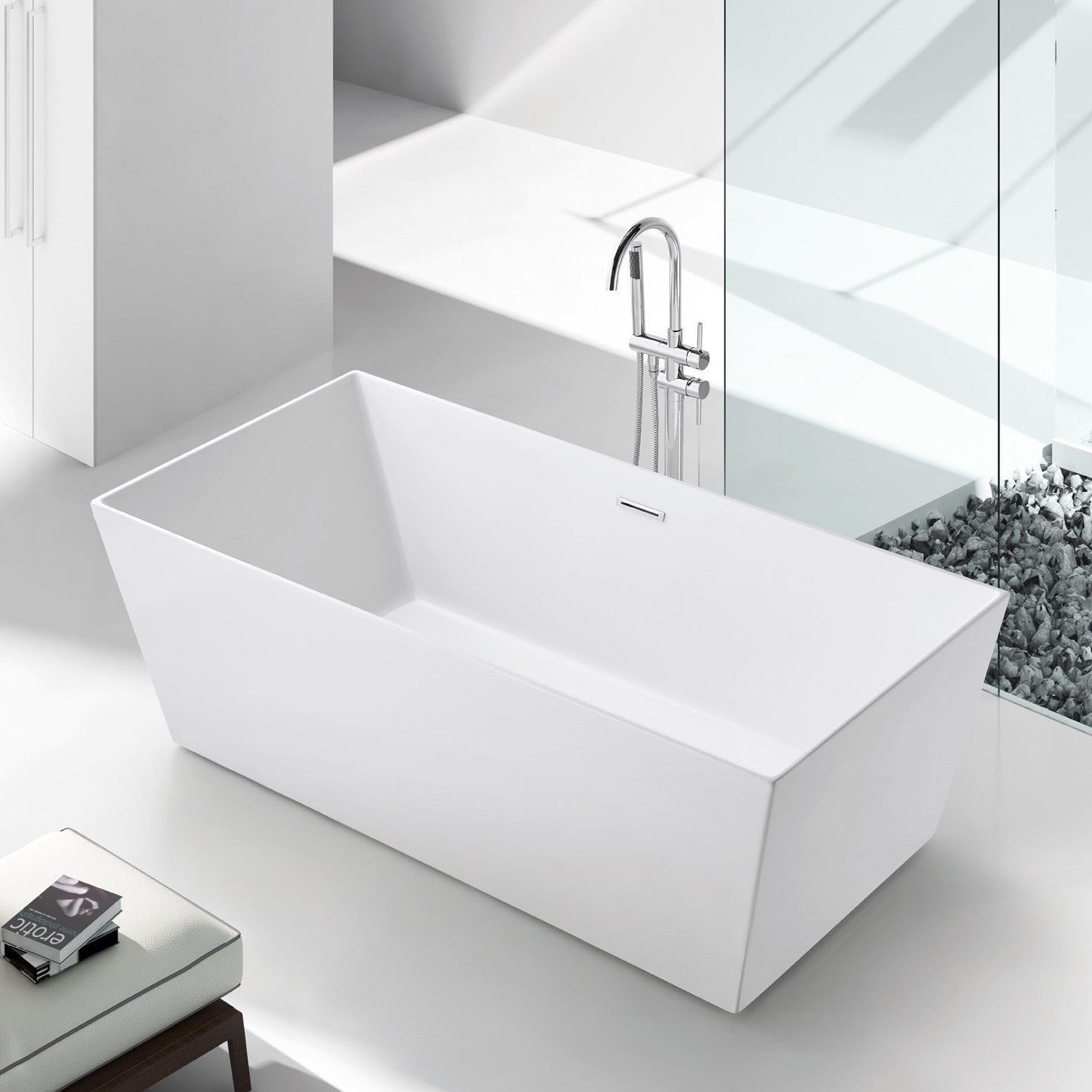 Sannora bathroom small household hotel B & B project rectangular acrylic independent integrated bathtub