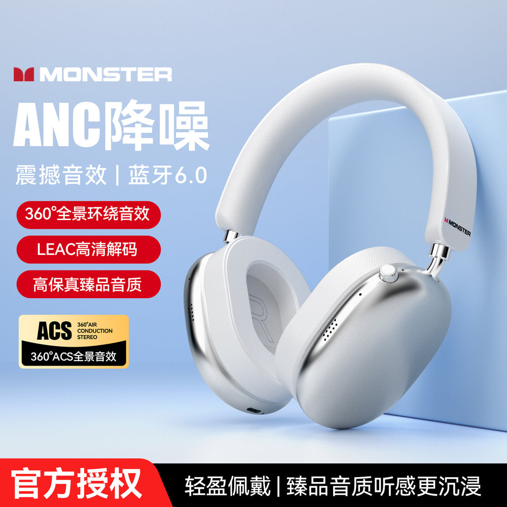 Mons ah100 wireless bluetooth headphones with anc noise cancellation - bluetooth 6.0 for sports and running