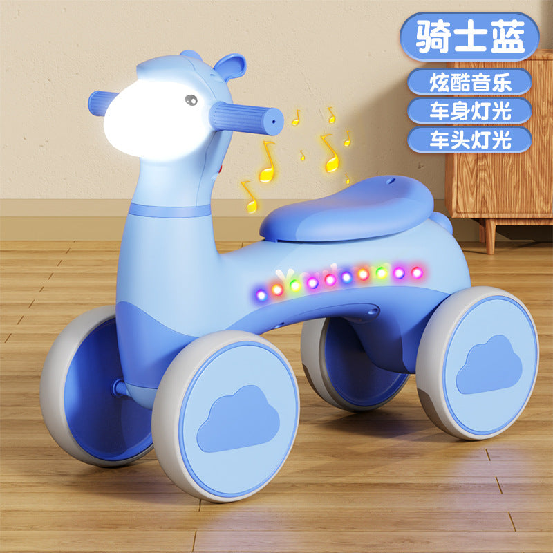 New product children's baby scooter balance car music light children's scooter four-wheel balance car manufacturer