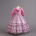 chiffon kids dress holiday banquet classy long sleeves pastoral style dresskids dresses