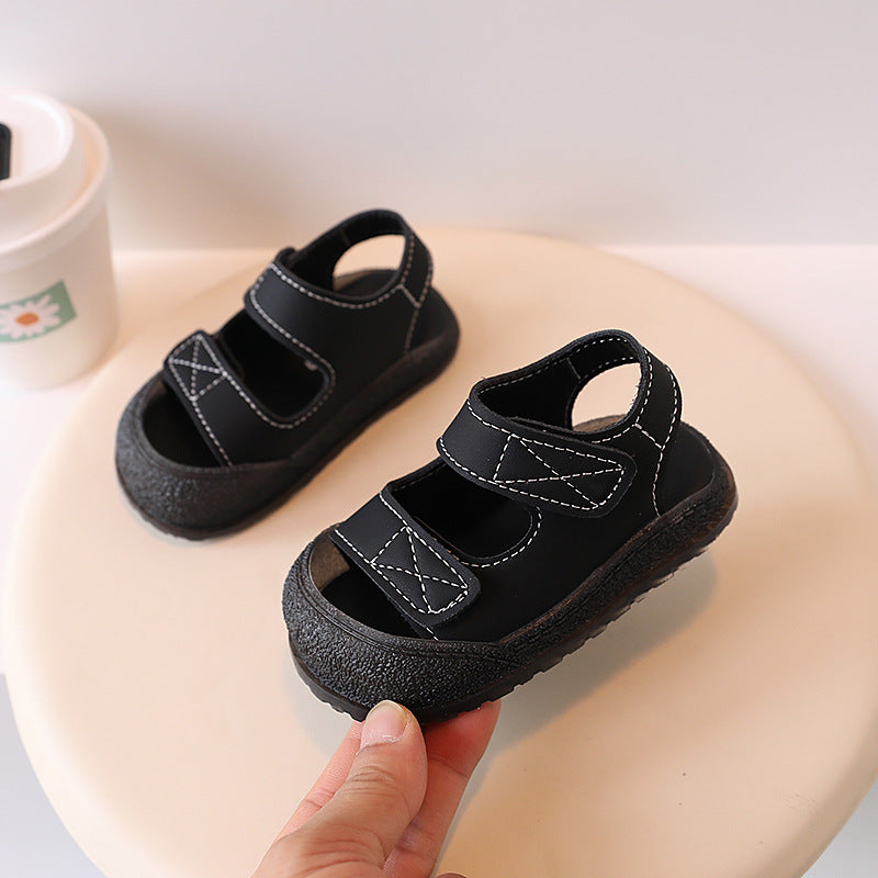 Summer baby shoes - minimalist closed-toe sandals for girls, first walker shoes, soft-soled beach shoes for boys, ages 1-3