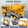 Kids' large construction vehicle set - excavator, mixer truck, bulldozer, dump truck, crane - toy car gift for boys