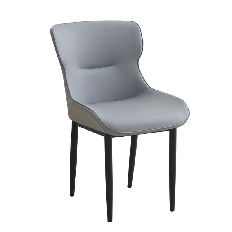 Leather light luxury dining chair - direct from the manufacturer. carbon steel frame, casual chair, customizable in multiple colors, ideal for hotel reception areas