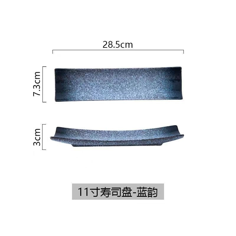 Japanese-style ceramic dessert platter - long serving plate for hotel, home, restaurant, sushi & sashimi presentation - creative tableware