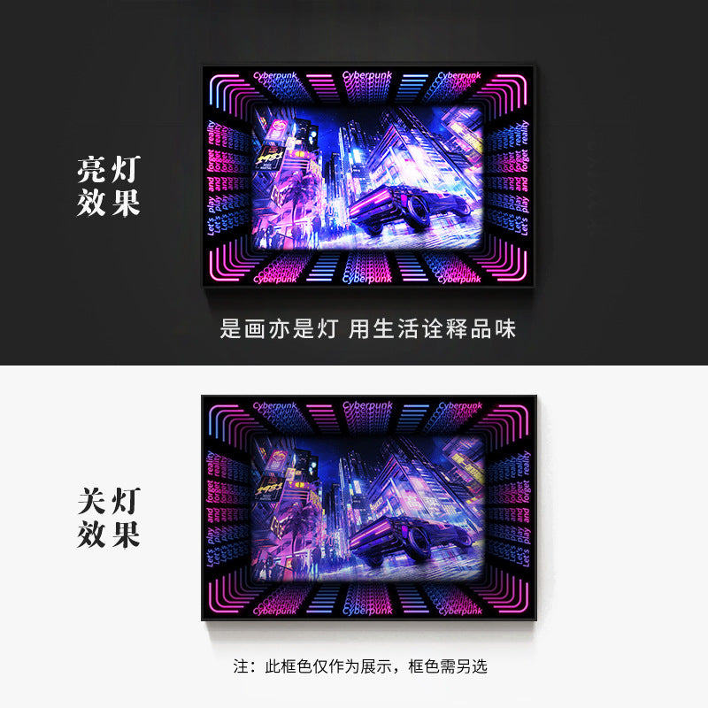 KTV box, private room, luminous hanging paintings, bar, pub, wall decoration painting, e-sports room, cyberpunk style mural