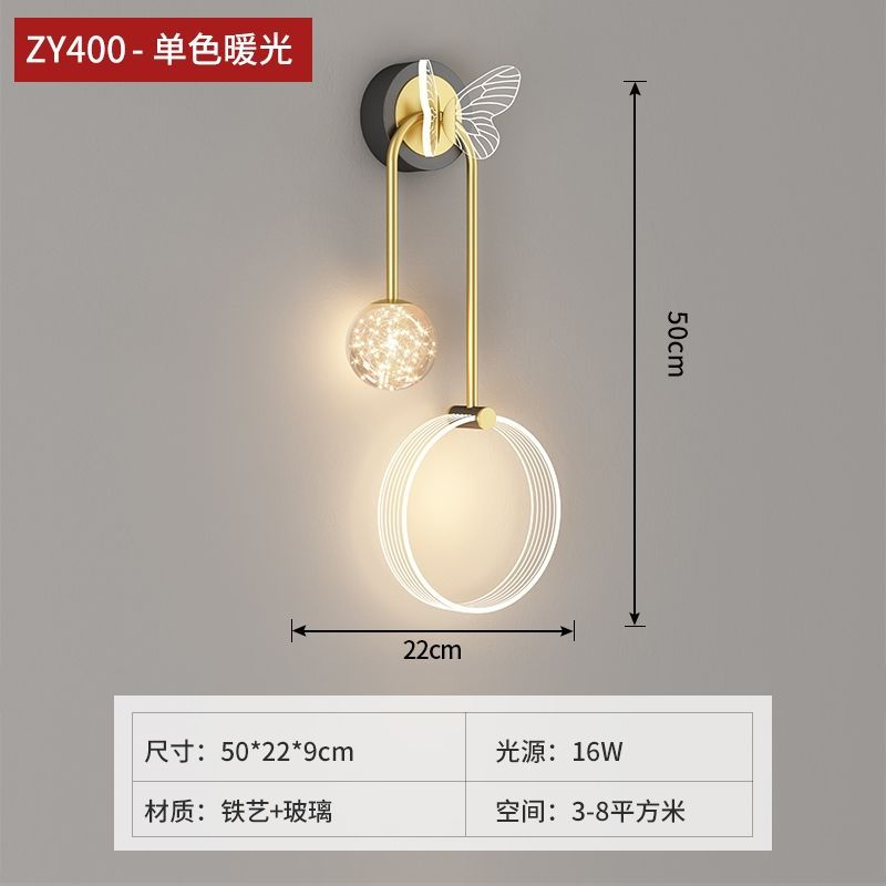 New arrivalaccessible luxurypopular wall lamp bedroom bedside lamp scandinavian modern creative living room background wall decorative lamp hotel