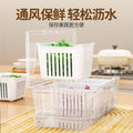 Kitchen onion, ginger and garlic storage box, fruit and vegetable freezer, double-layer drain box, refrigerator side dish refrigeration, transparent crisper box