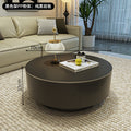 Minimalist slate combination coffee table small apartment simple modern light luxury high-end round living room for home black popular