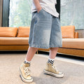 Kids' boys' summer shorts -  new styles - summer boys' stylish mid-to-large size shorts - trendy denim shorts