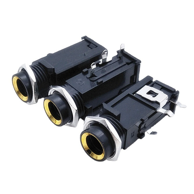 6.35 female seat 6.5 jack guitar microphone microphone socket PCB panel audio seat in-line tripod with nut