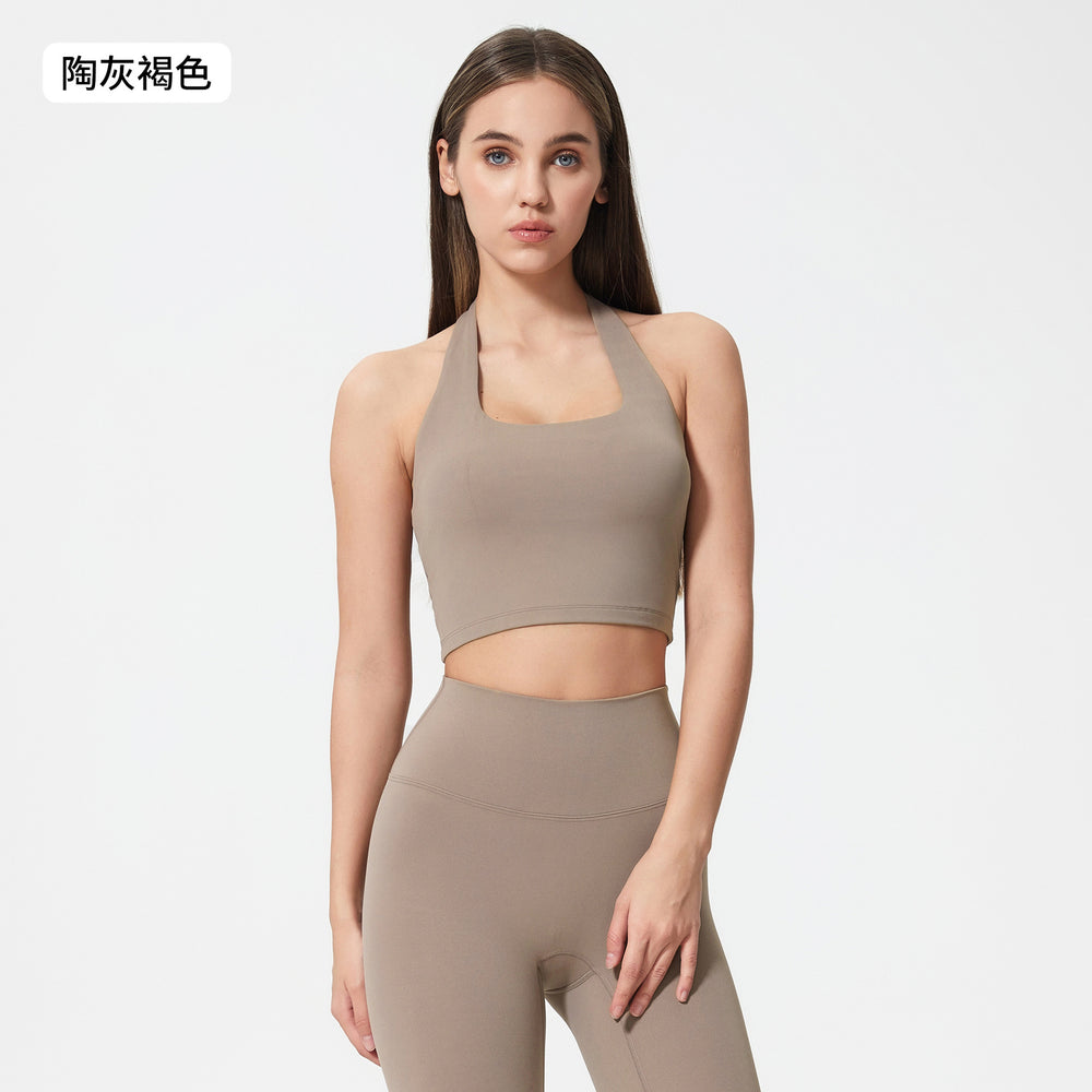 European and american new sexy halter strapless sports bra with beautiful back design - women's fashion ruched sports bra dt146