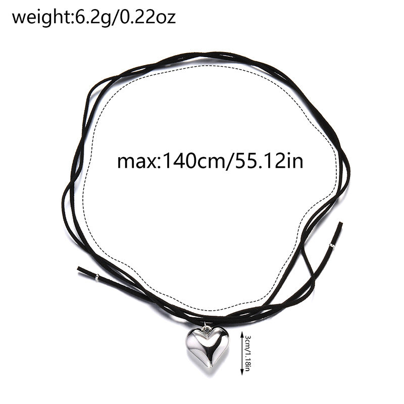 Personalized love rope chain wholesale european and american cross-border foreign trade new jewelry women's versatile pendant simple niche alloy necklace