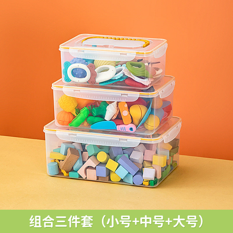 Children's toy storage box Plastic stackable high-capacity finishing box Household portable toy storage box with lid