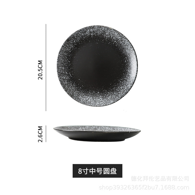 Japanese-style influencer dinner plates restaurant tableware commercial steak plates creative flat plates household dinner plates unique snack dishes