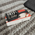 Multifunctional knife sharpener - home sharpening stone, quick knife sharpener, fixed-angle scissor & cleaver sharpener, fully automatic edge sharpening, portable