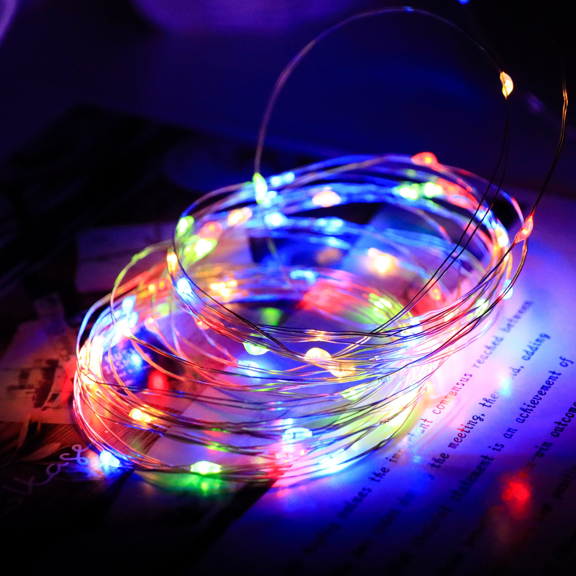 LED button light string battery box copper wire light string colorful light string gift box string light decorative light wholesale ambient light