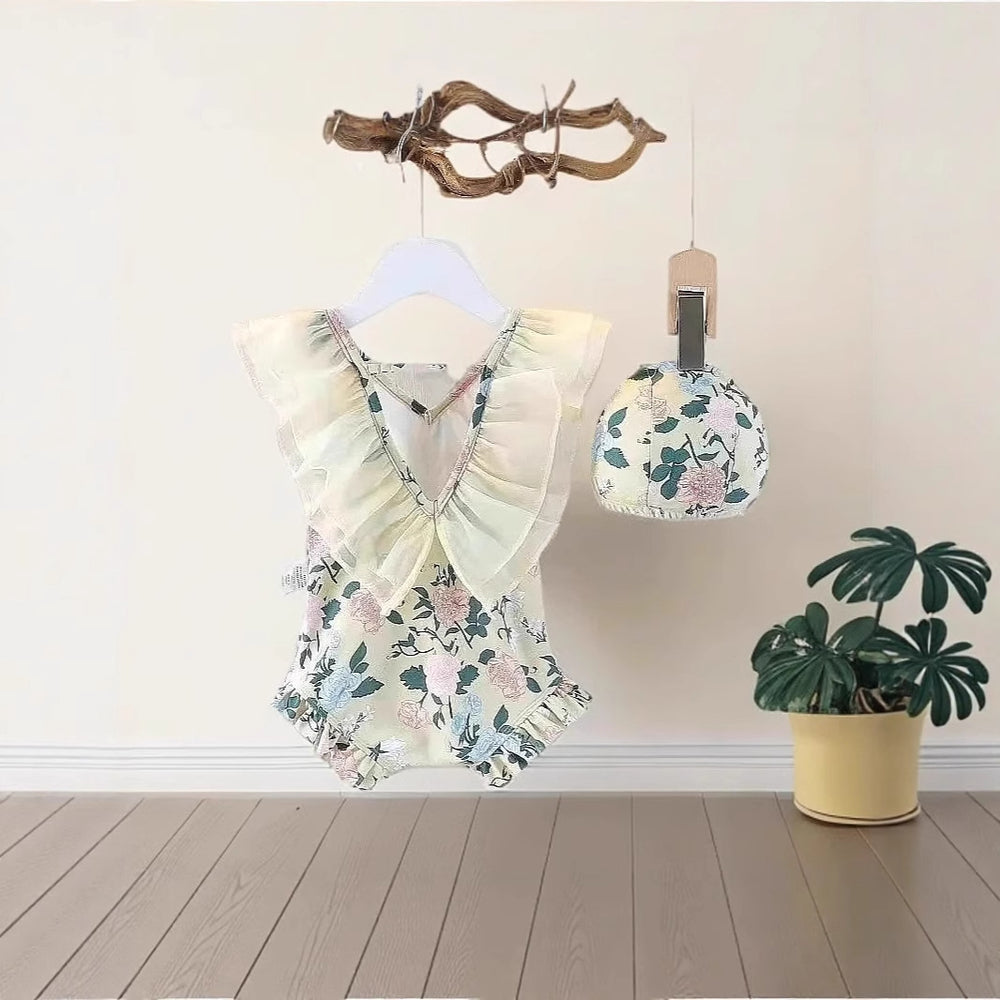Super fairy baby swimsuit cute one-piece swimwear baby girl swim suit 1-5 years old toddler princess swimsuit