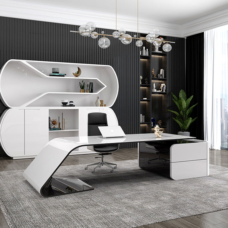 Painted office desk fashioncasual women's boss desk pink classy manager desk creative office table and chair combination