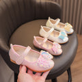 spring/autumn korean style new girls' leather shoes bow princess flats kids' velcro performance dance shoes