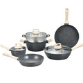 Medical stone combination for home pot set 12pcs steaming, cooking, stewing and frying set pot neutralinduction cooker non-stick pot suit