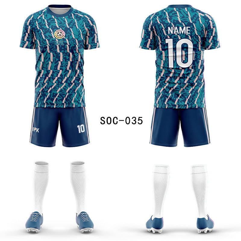 2025 new football jersey set men's football jersey team game jersey short-sleeved sports training jersey customization