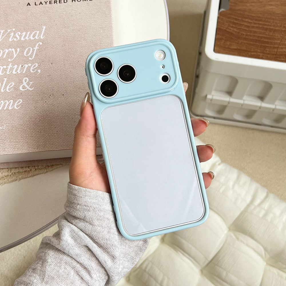 Side heart transparent back panel compatible with apple iphone 17 case - macaron six-color minimalist fresh iphone 18 protective cover