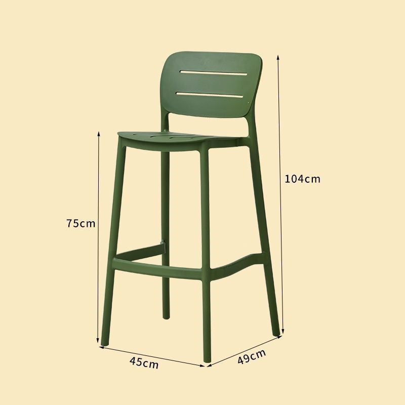 Nordic designer bar stool - modern minimalist, light luxury plastic bar chair, stackable, trendy bar outdoor high stool