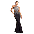 C7122 cross-border   fashionable women's bodycon mermaid rhinestone backless dress