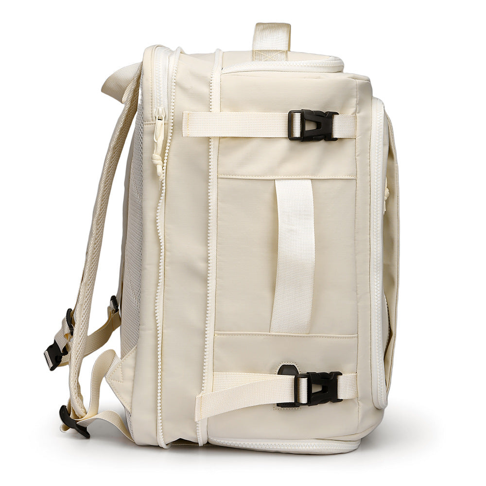 Cross-border box open bag outdoor simple backpack breathable burden reduction shoulder back large capacity men's bag USB independent shoe compartment