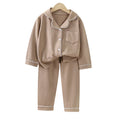 Derong heattechsuit double-sided couple pajamas women's thickened winter men's lapel home clothes pajamas suit