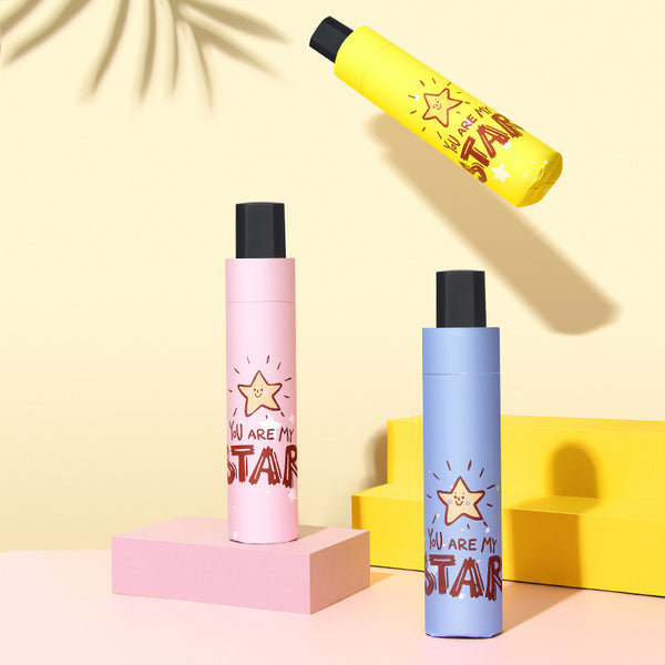 Korean version of small fresh vinyl umbrella female cute children sunscreen UV protection parasol factory wholesale printing