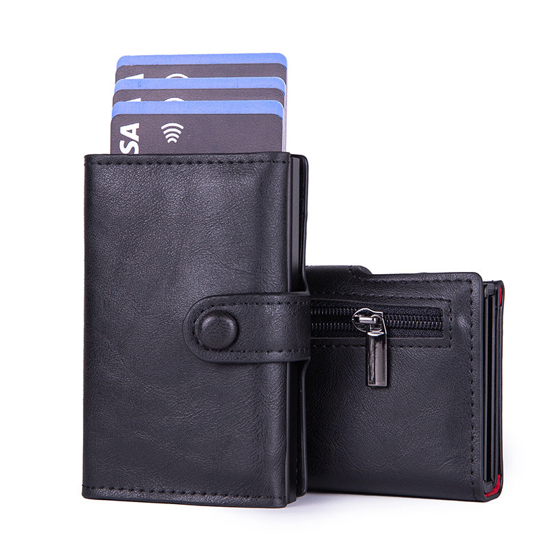 Cross-border  Metal Card Box Wallet Men's RFID Multi-Card Position Anti-Degaussing Card Bag Aluminum Alloy Business Card Holder