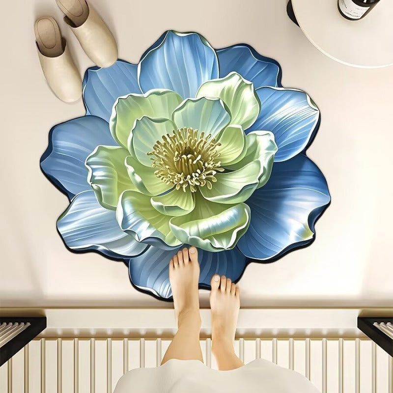 3d three-dimensional flower diatom mud floor mat bathroom absorbent mat toilet door non-slip quick-drying foot mat door mat