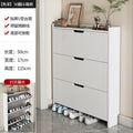 Ultra-thin flip-top shoe cabinet, modern minimalist design, perfect for small apartments. entryway console with concealed handles, multi-layered dustproof storage shoe rack