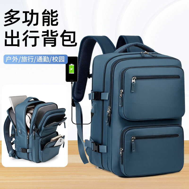 Foreign trade box backpack large capacity independent shoe compartment custom business travel bag USB interface multi-warehouse computer bag