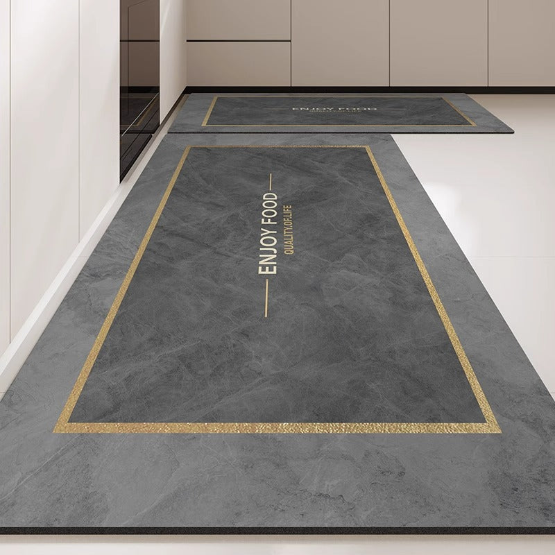 Kitchen floor mat - wipeable, low-maintenance, waterproof mat -  new design - stain-resistant diatomaceous earth mud mat - special anti-slip, oil-proof foot mat